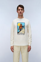 Napapijri-Tee Long-sleeve T-shirt / Beyaz Erkek T-shirt-T-Shirts-5-Milagron.com