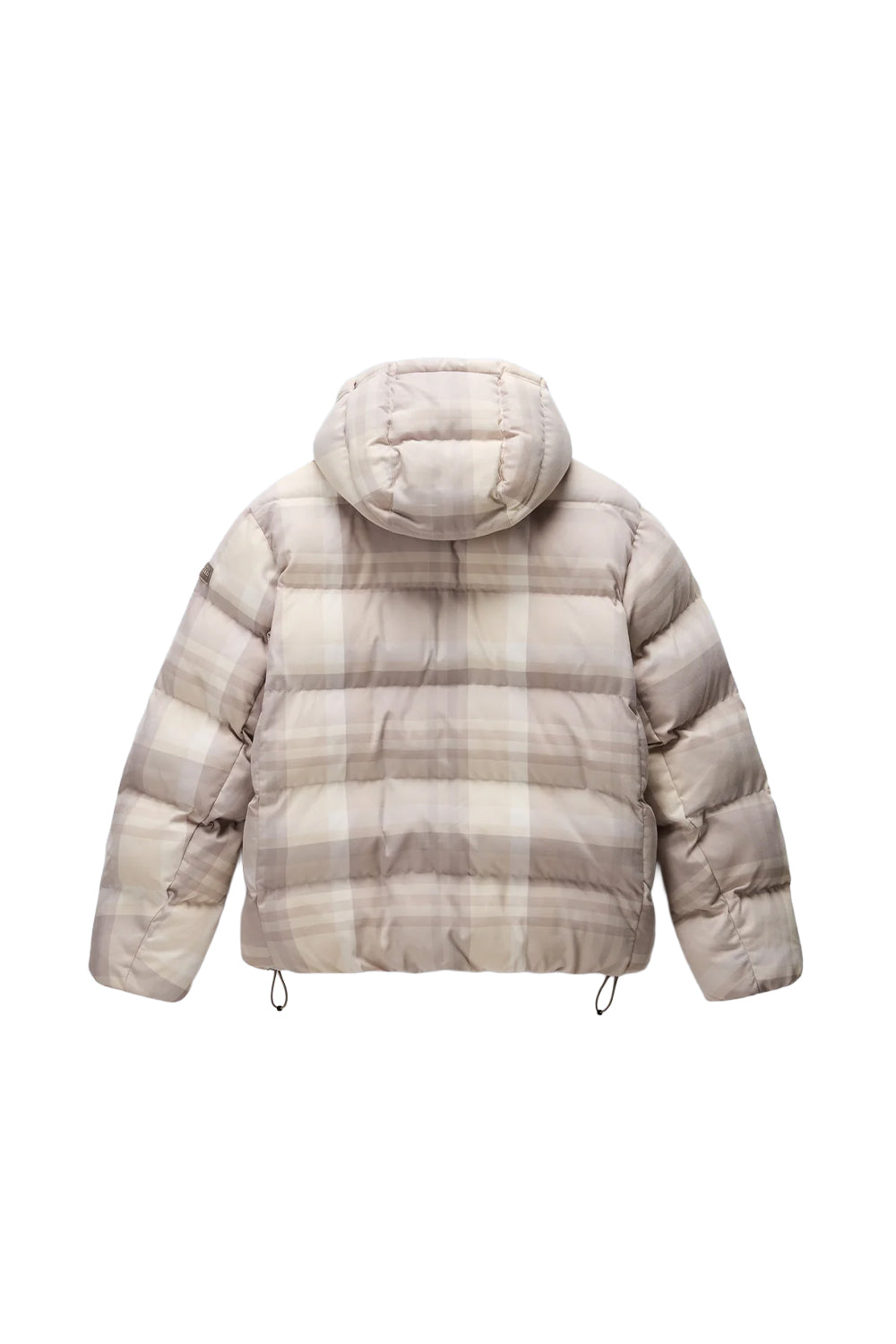 Napapijri-Napapijri ThermoFibre® Glane Check Puffer CORDURA® Jacket Ekoseli Krem Kadın Mont-Mont-2-Milagron.com