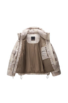 Napapijri-Napapijri ThermoFibre® Glane Check Puffer CORDURA® Jacket Ekoseli Krem Kadın Mont-Mont-3-Milagron.com