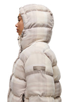 Napapijri-Napapijri ThermoFibre® Glane Check Puffer CORDURA® Jacket Ekoseli Krem Kadın Mont-Mont-5-Milagron.com