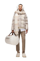 Napapijri-Napapijri ThermoFibre® Glane Check Puffer CORDURA® Jacket Ekoseli Krem Kadın Mont-Mont-8-Milagron.com