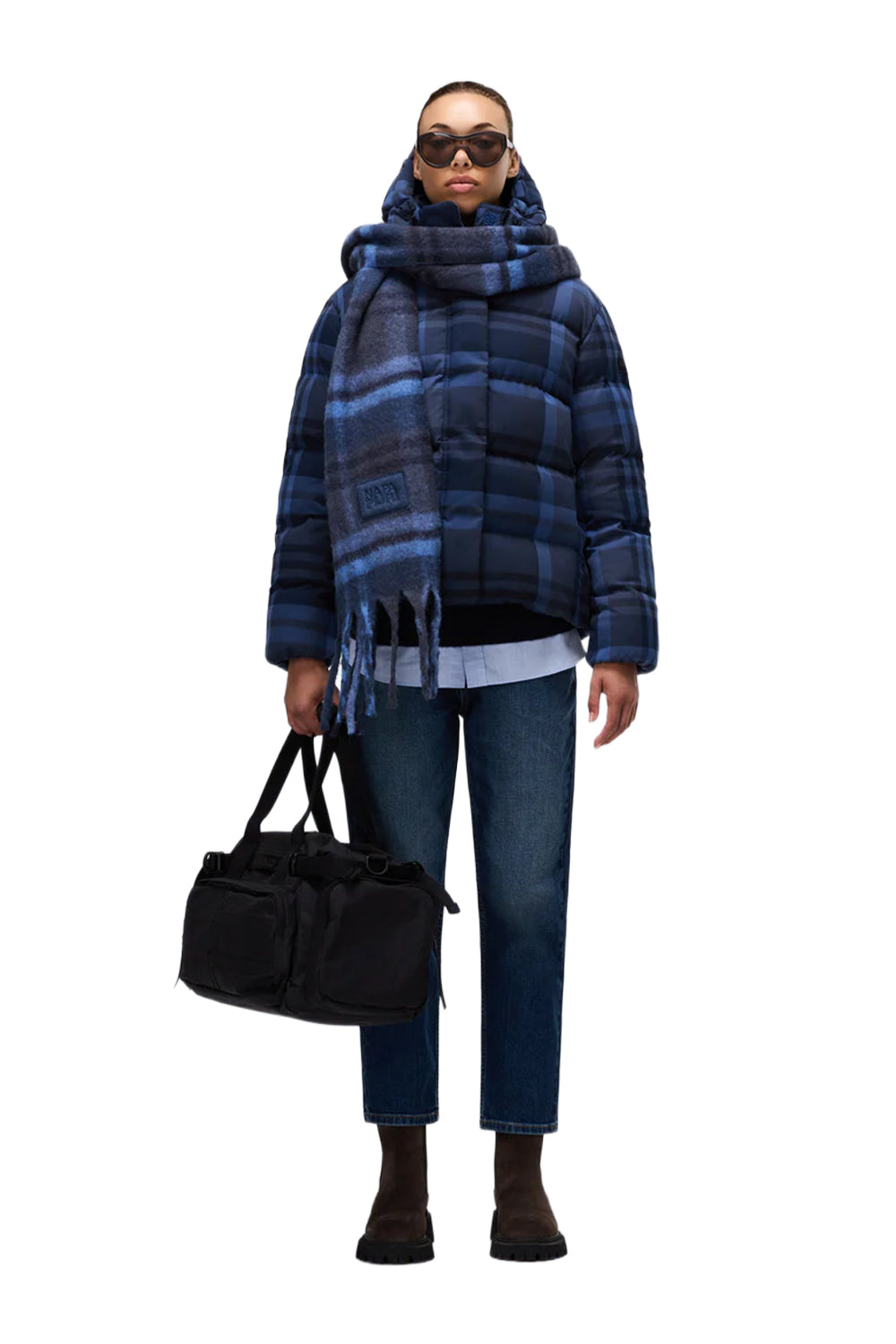 Napapijri-Napapijri ThermoFibre® Glane Check Puffer CORDURA® Jacket Ekoseli Lavicert Kadın Mont-Mont-5-Milagron.com