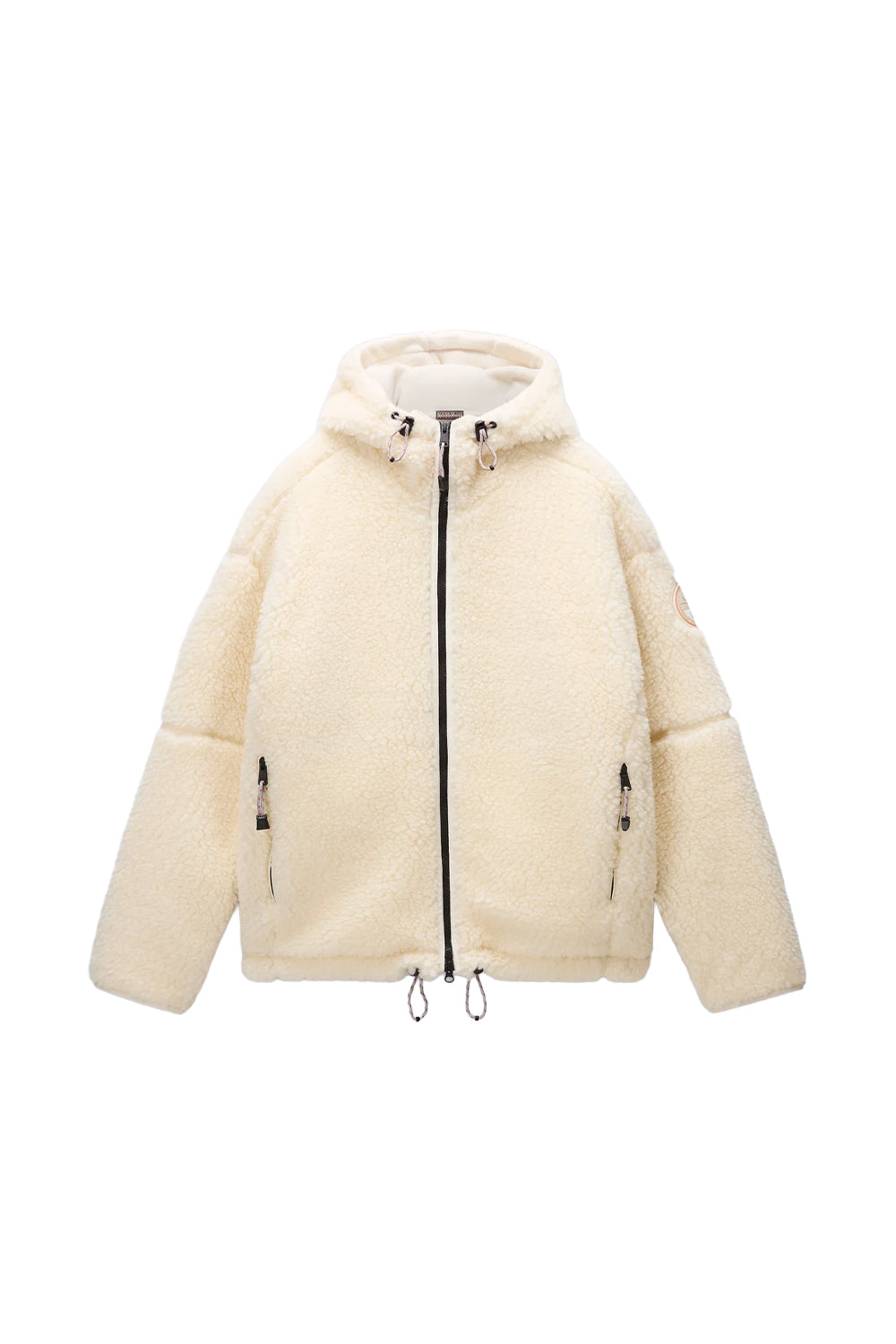 Napapijri-Tires Full-Zip Fleece Erkek Peluş Fermuarlı Beyaz Mont-Mont-1-Milagron.com