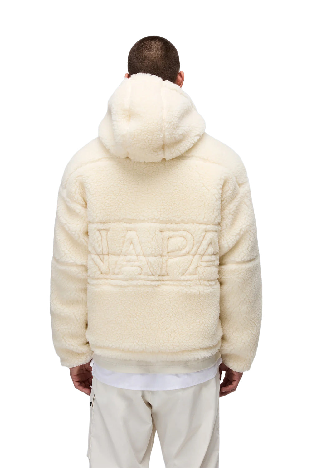 Napapijri-Tires Full-Zip Fleece Erkek Peluş Fermuarlı Beyaz Mont-Mont-7-Milagron.com