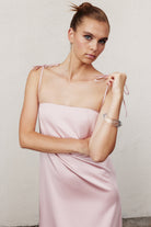 Aella Saten Elbise Pembe