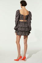 Nazlı Ceren-Amy Koton Mini Etek Kahverengi-Etek-4-Milagron.com