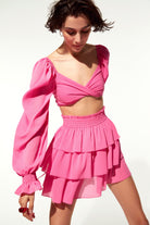 Nazlı Ceren-Amy Mini Etek Pembe-Etek-4-Milagron.com