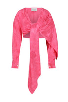 Nazlı Ceren-Angy Asimetrik Bluz Fuşya-Top-1-Milagron.com