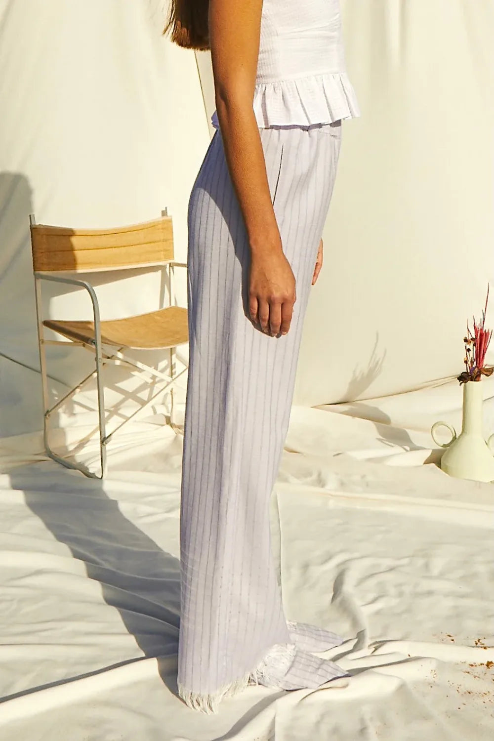 Nazlı Ceren-Anville Wide Leg Keten Pantolon-Pantolon-6-Milagron.com