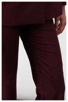 Nazlı Ceren-Arced Düz Kesim Pantolon Bordo-Pantolon-3-Milagron.com