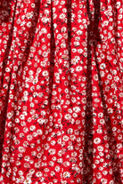 Nazlı Ceren-Audree Çiçek Desenli Mini Koton Elbise Kırmızı-Elbise-6-Milagron.com