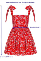 Nazlı Ceren-Audree Çiçek Desenli Mini Koton Elbise Kırmızı-Elbise-7-Milagron.com