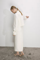 Nazlı Ceren-Aveline Midi Etek Beyaz-Etek-5-Milagron.com