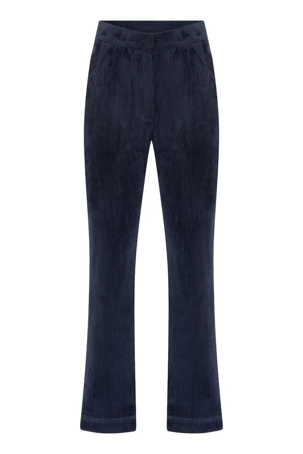 Nazlı Ceren-Bicolle Kadife Pantolon Navy Blue-Pantolon-1-Milagron.com