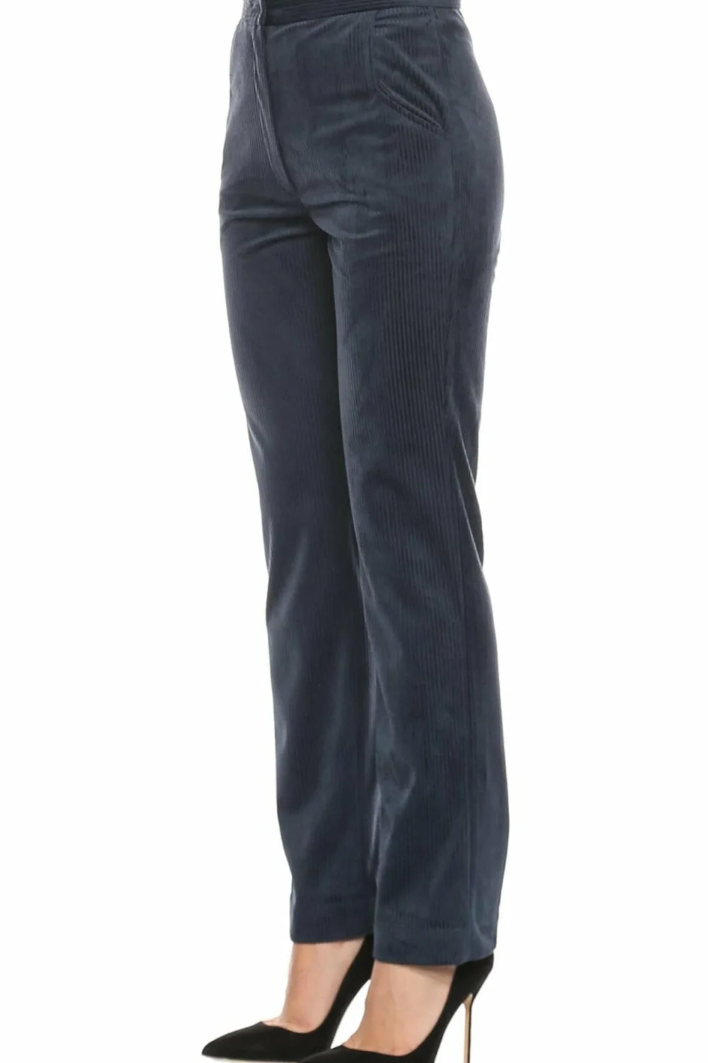Nazlı Ceren-Bicolle Kadife Pantolon Navy Blue-Pantolon-3-Milagron.com