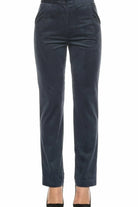 Nazlı Ceren-Bicolle Kadife Pantolon Navy Blue-Pantolon-5-Milagron.com