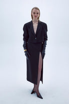 Boxy Cropped Ceket Siyah