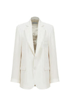 Nazlı Ceren-Boxy Oversize Blazer Blanche-Ceket-3-Milagron.com