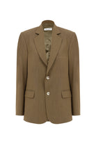 Nazlı Ceren-Boxy Oversize Blazer Haki-Ceket-1-Milagron.com