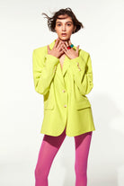 Nazlı Ceren-Boxy Oversize Blazer Lime-Ceket-3-Milagron.com