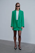 Nazlı Ceren-Boxy Oversize Blazer Vert De Noel-Ceket-2-Milagron.com