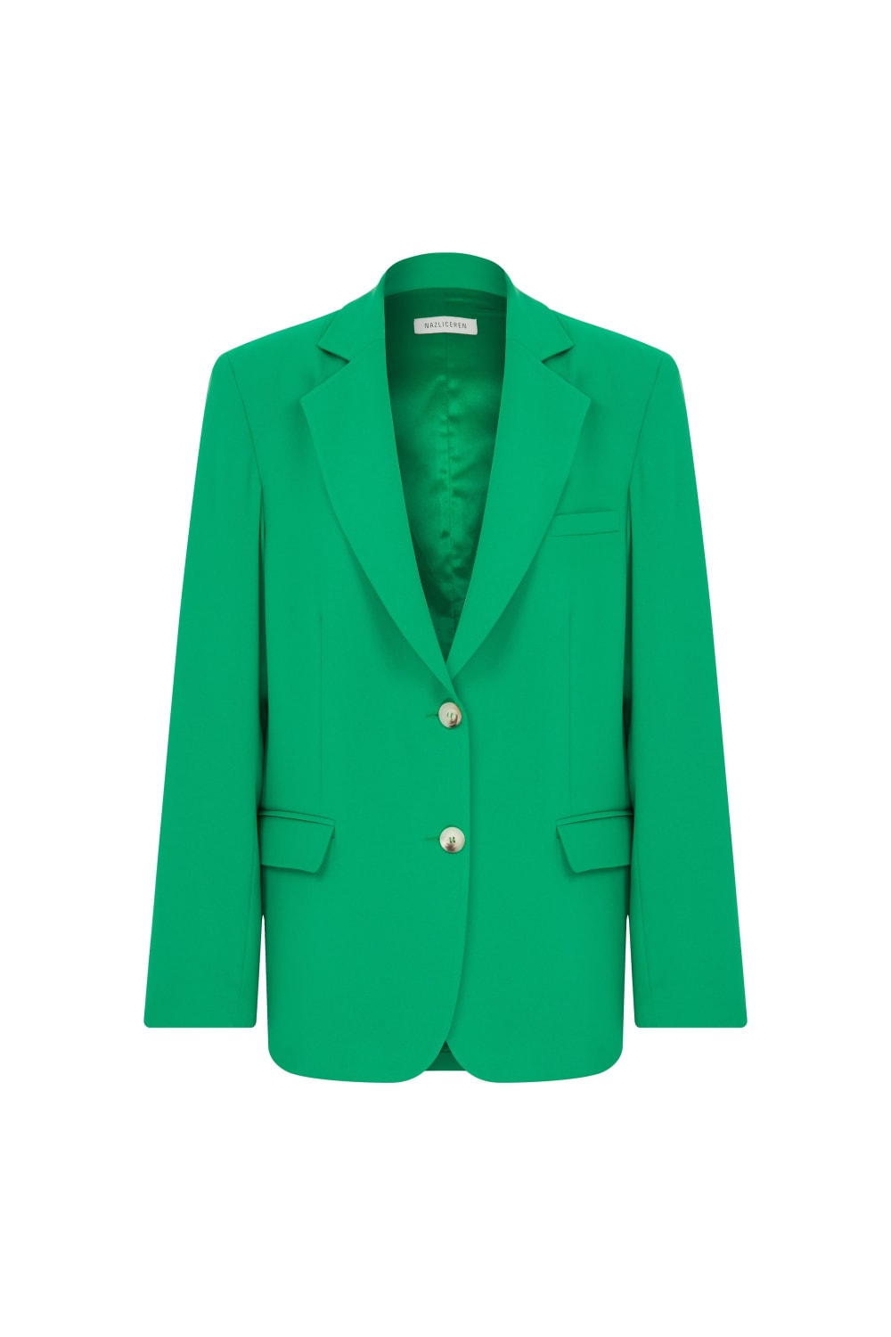 Nazlı Ceren-Boxy Oversize Blazer Vert De Noel-Ceket-3-Milagron.com