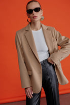 Nazlı Ceren-Boxy Oversize Yün Blazer Camel-Ceket-7-Milagron.com
