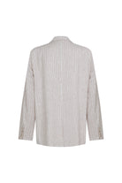 Nazlı Ceren-Boxy Oversize çizgili Keten Blazer Walnut-Ceket-9-Milagron.com