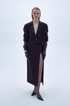 Nazlı Ceren-Boxy Siyah Kısa Ceket-Ceket-3-Milagron.com