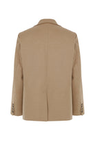 Boxy Yün Blazer Açık Kahverengi