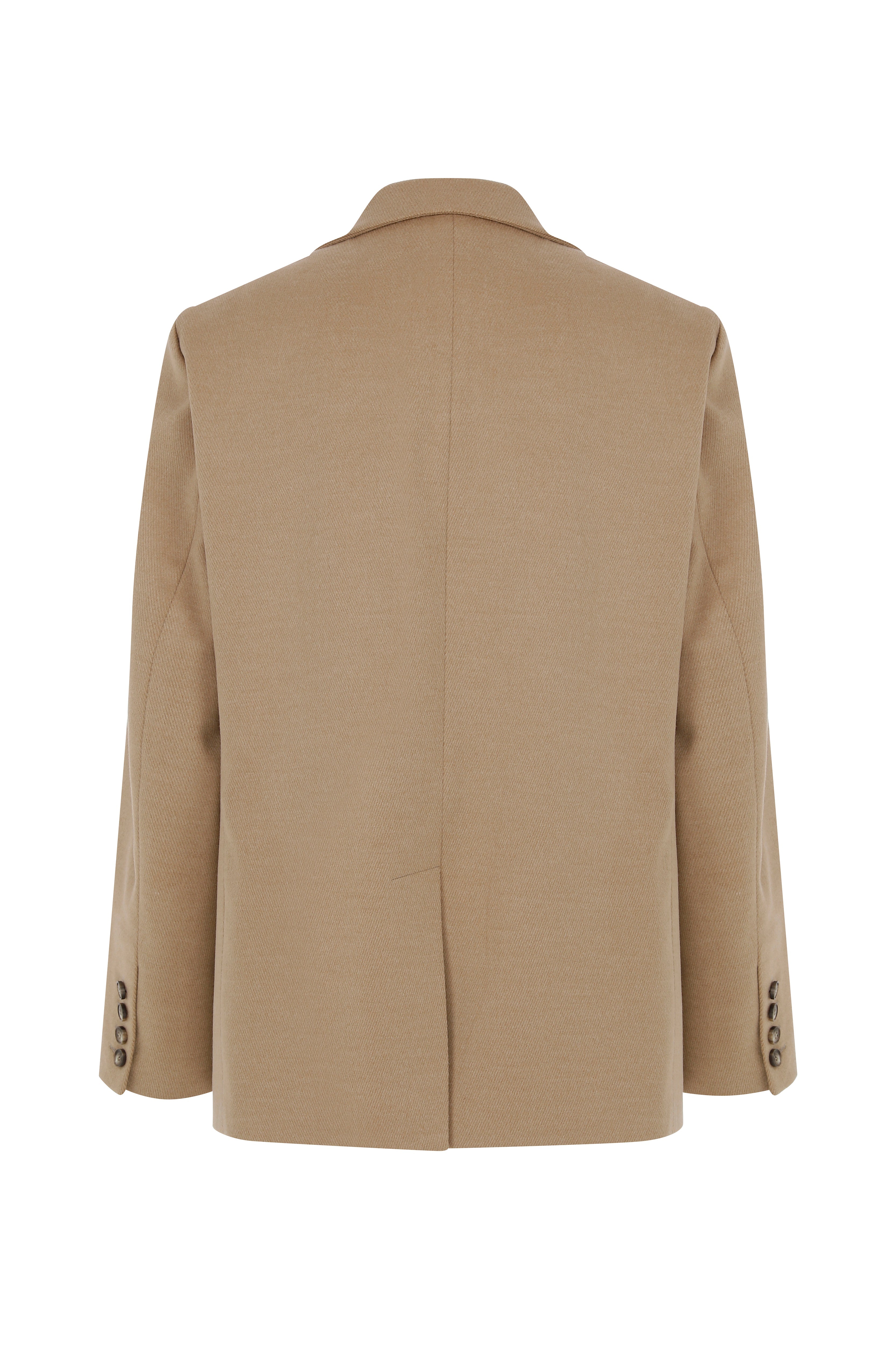 Boxy Yün Blazer Açık Kahverengi