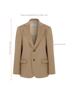 Boxy Yün Blazer Açık Kahverengi