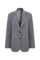 Nazlı Ceren-Boxy Yün Blazer Gri-Ceket-1-Milagron.com