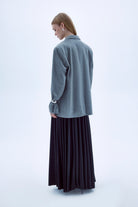 Nazlı Ceren-Boxy Yün Blazer Gri-Ceket-4-Milagron.com