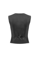 Nazlı Ceren-Brita Vegan Deri Yelek Noire-Yelek-2-Milagron.com