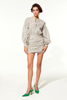 Nazlı Ceren-Carlotte Mini Koton Elbise Beyaz-Elbise-3-Milagron.com