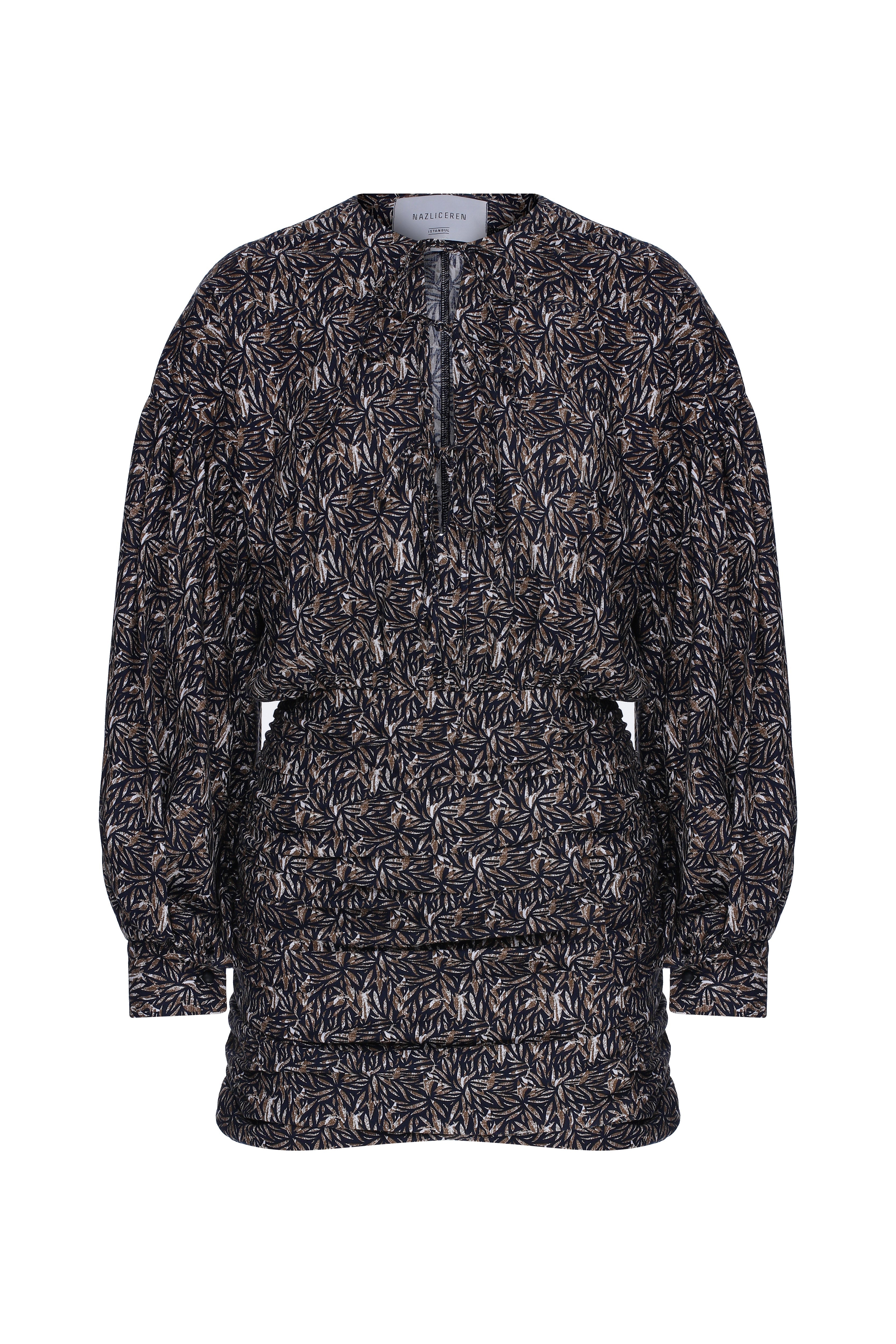 Nazlı Ceren-Carlotte Mini Koton Elbise Brown-Elbise-1-Milagron.com