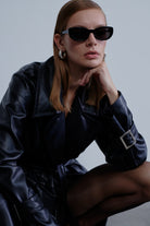 Nazlı Ceren-Cecile Vegan Deri Trençkot Noire-Deri Mont-3-Milagron.com