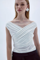 Nazlı Ceren-Cheri Jarse Bluz Beyaz-Blouse-4-Milagron.com