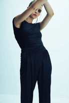 Nazlı Ceren-Cheri Jarse Bluz Siyah-T-Shirts-9-Milagron.com