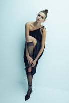 Nazlı Ceren-Chrissy Tek Omuzlu Elbise Siyah-Elbise-4-Milagron.com