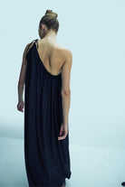 Nazlı Ceren-Chrissy Tek Omuzlu Elbise Siyah-Elbise-6-Milagron.com