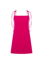 Nazlı Ceren-Ellie Krep Mini Elbise Raspberry Sorbet-Elbise-1-Milagron.com