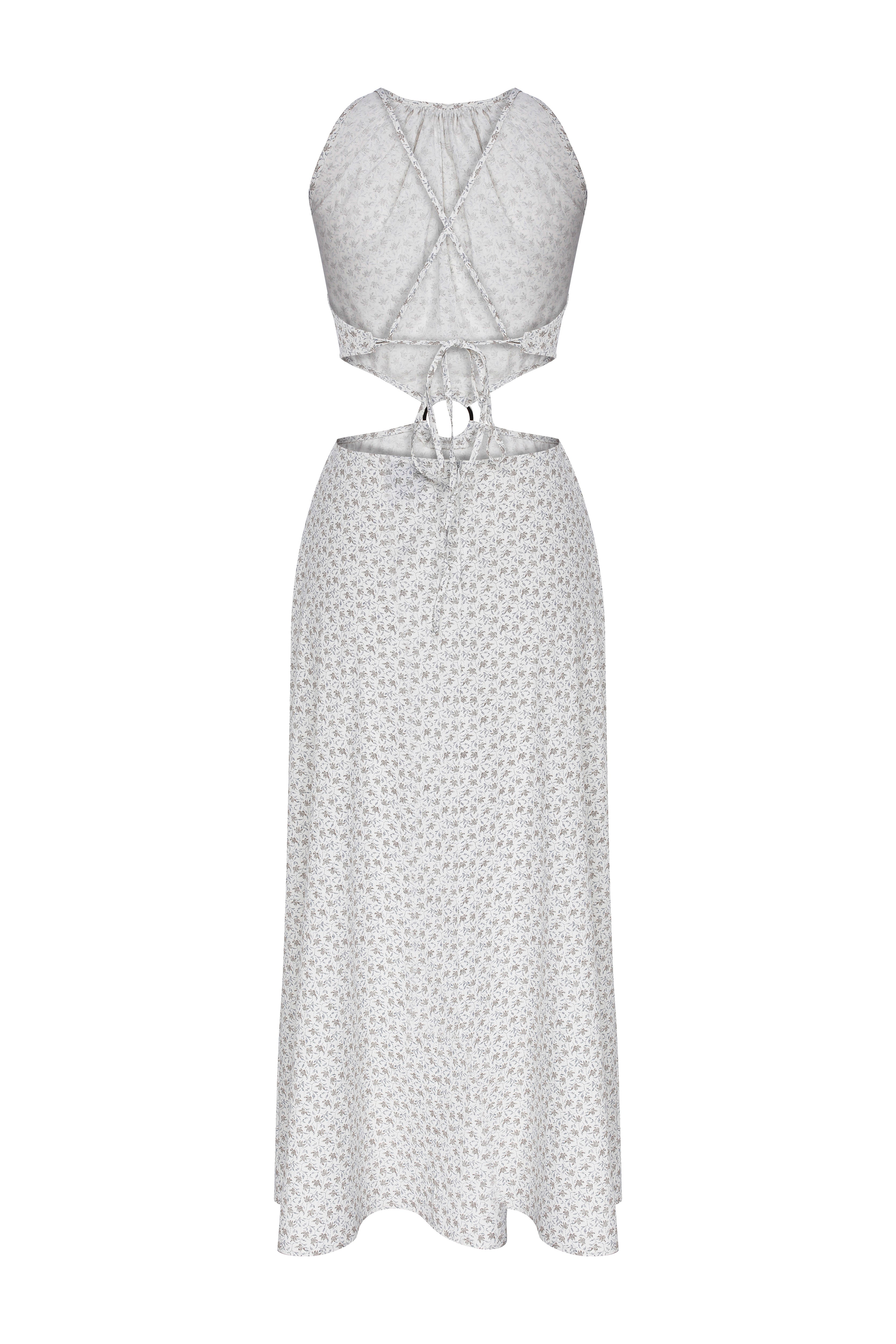 Nazlı Ceren-Eloise Halka Detaylı Koton Elbise-Elbise-2-Milagron.com