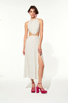 Nazlı Ceren-Eloise Halka Detaylı Koton Elbise-Elbise-3-Milagron.com