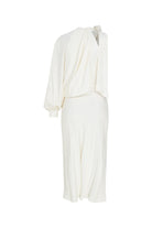 Nazlı Ceren-Emillien Asimetrik Saten Elbise White Swan-Elbise-2-Milagron.com