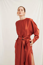 Nazlı Ceren-Etienne Saten Elbise-Elbise-3-Milagron.com