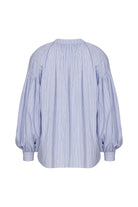 Nazlı Ceren-Eve çizgili Koton Gömlek Blue-Gömlek-3-Milagron.com