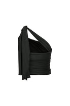 Nazlı Ceren-Evelyn Asimetrik Jarse Bluz Siyah-Bluz-2-Milagron.com