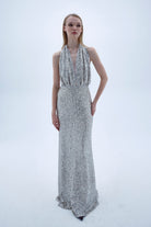 Nazlı Ceren-Ines Payetli Elbise Gümüş-Elbise-2-Milagron.com